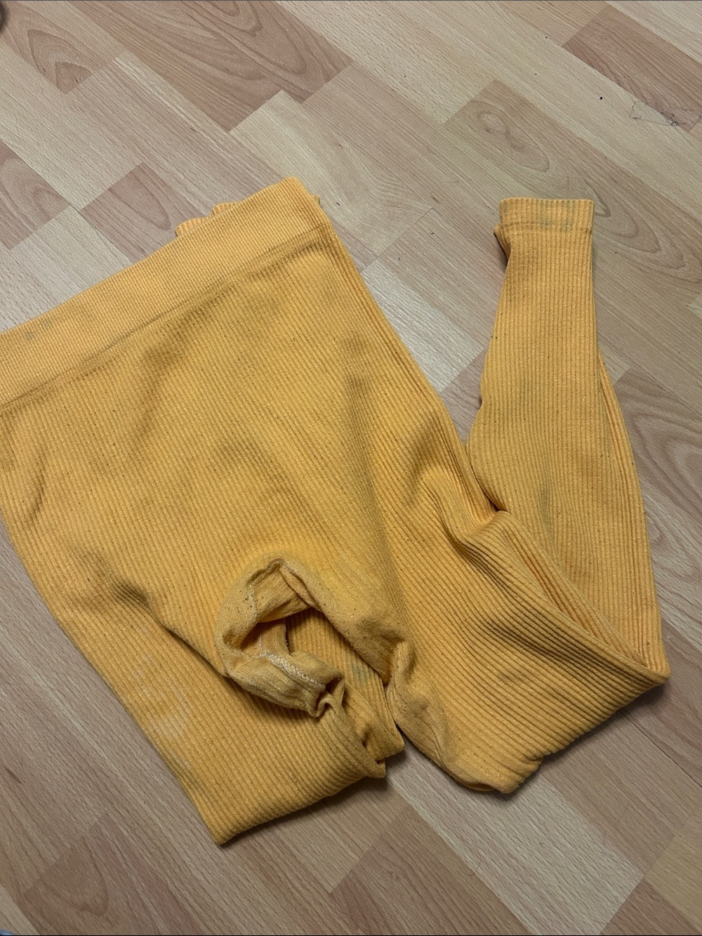 Ribbed Leggings in Mustard Yellow